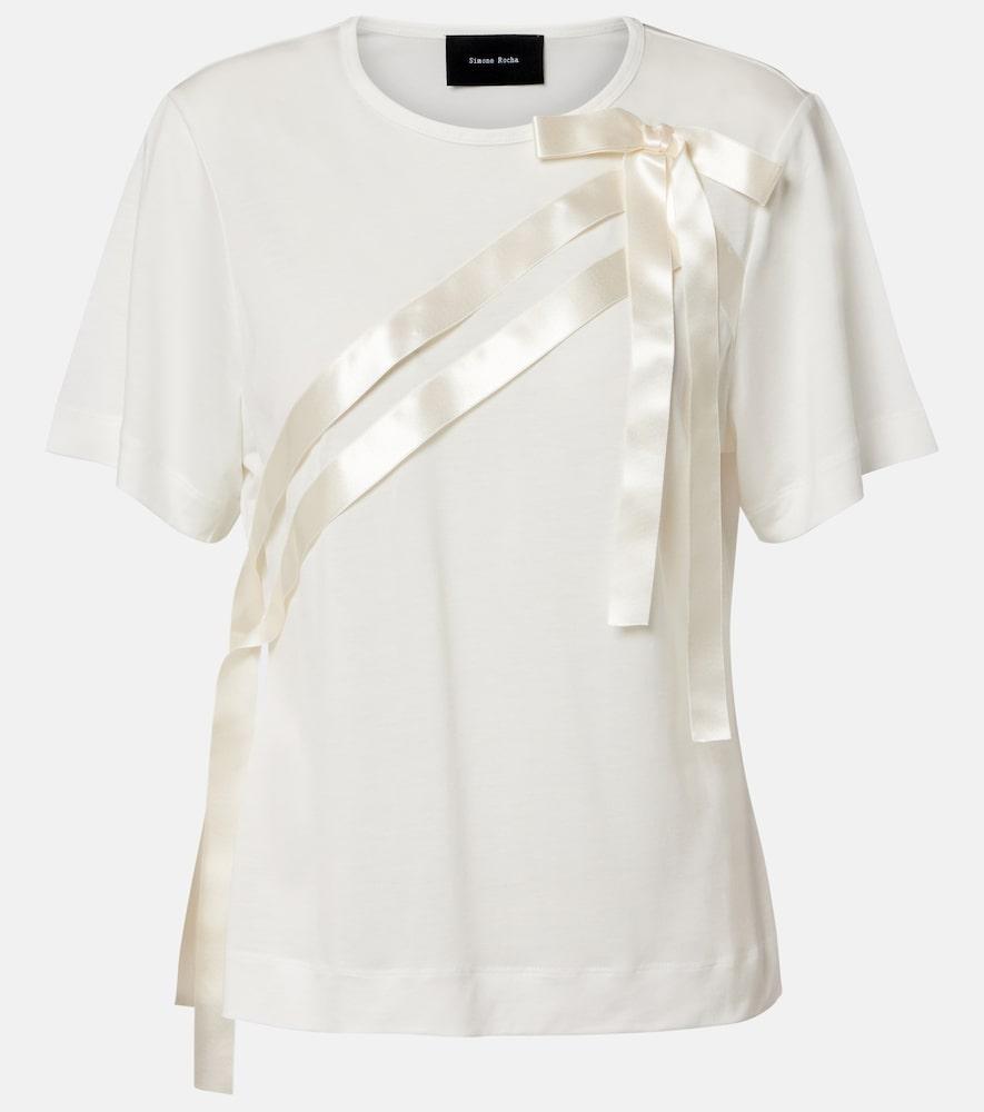 simone rocha bow-detail jersey t-shirt