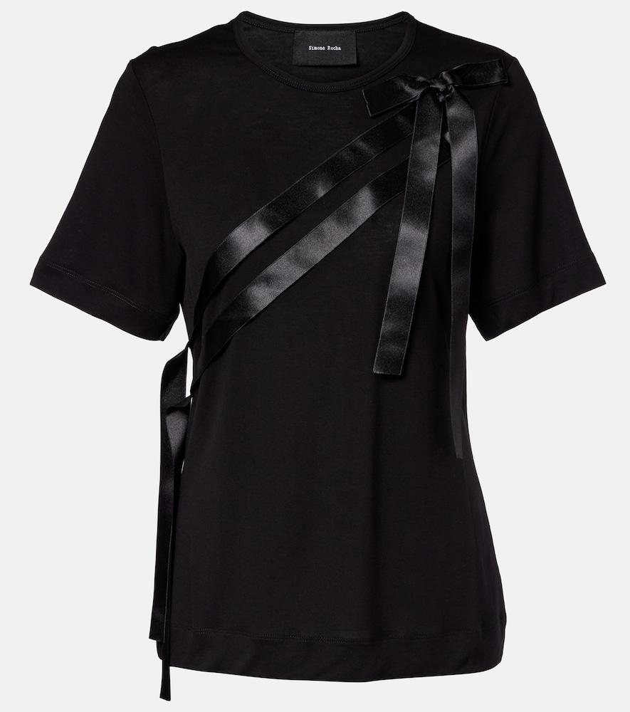 simone rocha bow-detail jersey t-shirt