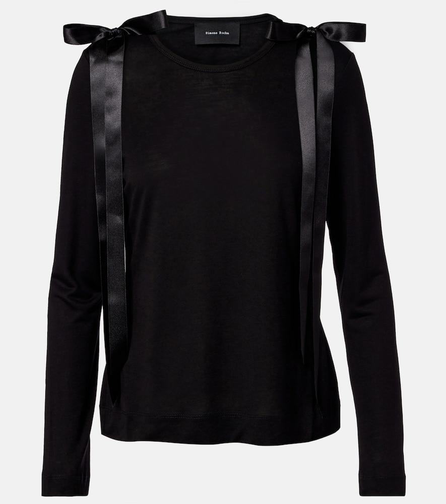 simone rocha bow-detail jersey top