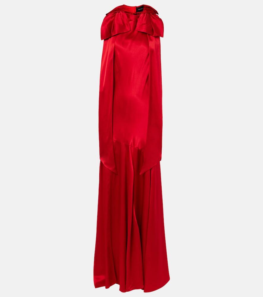 simone rocha bow-detail open-back silk satin gown