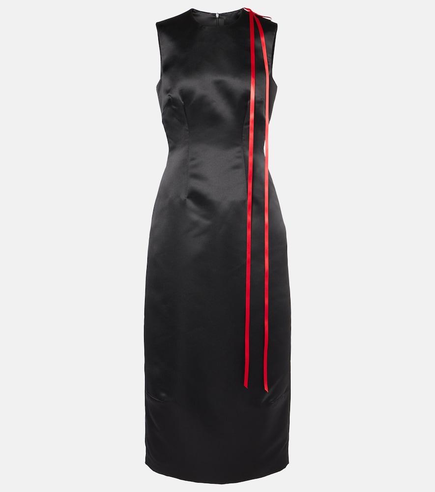 simone rocha bow-detail satin midi dress