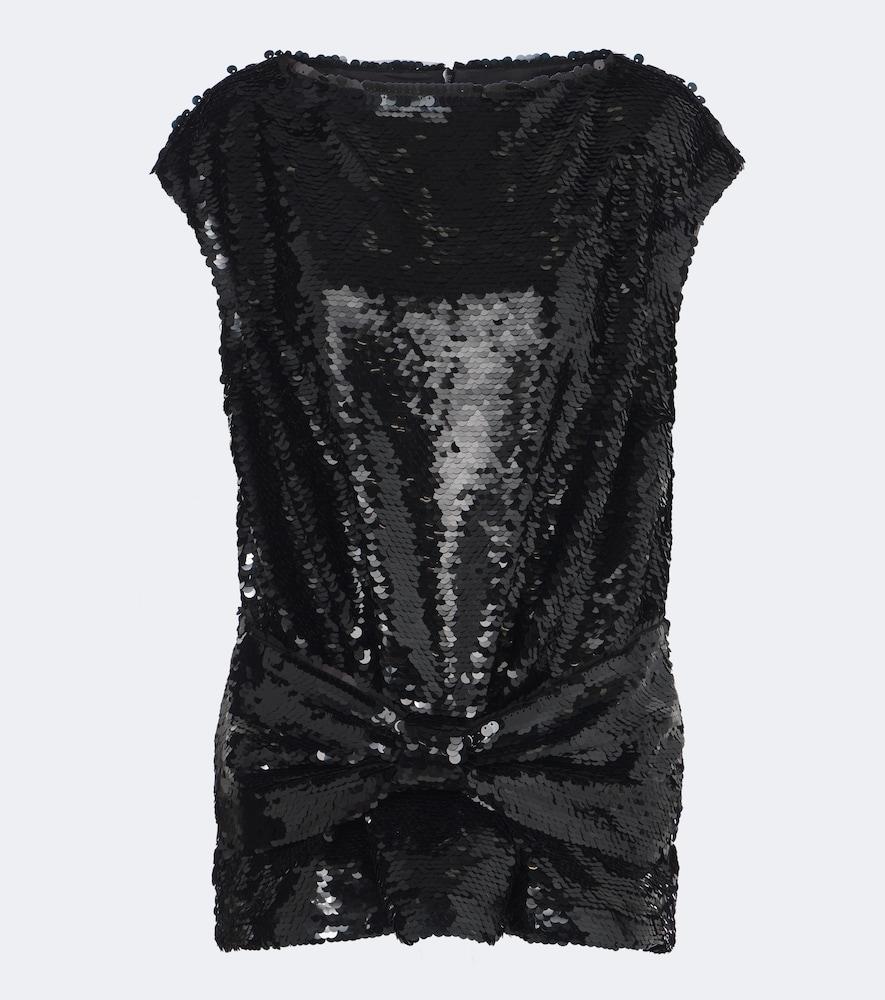 simone rocha bow-detail sequined peplum top