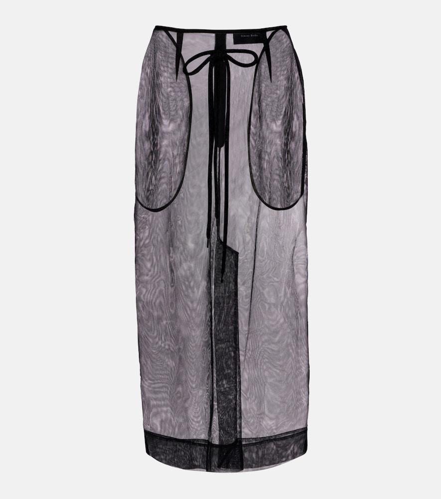 simone rocha bow-detail tulle midi skirt