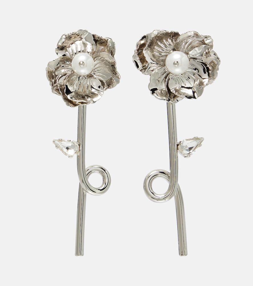 simone rocha crystal-embellished faux pearl earrings
