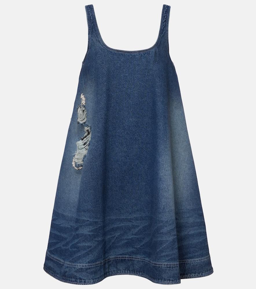 simone rocha distressed denim minidress