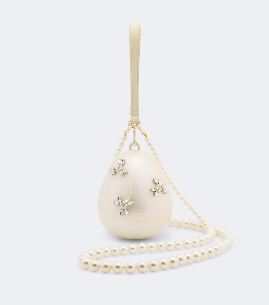simone rocha egg crystal-embellished clutch