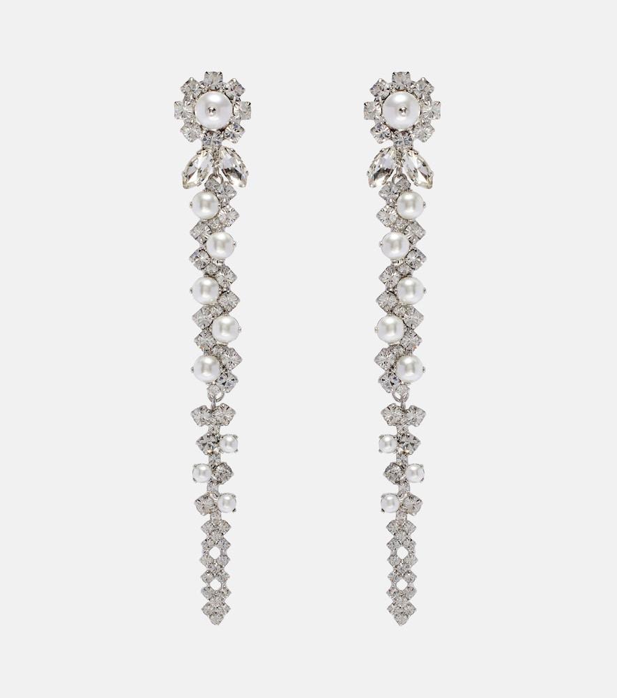 simone rocha embellished faux pearl drop earrings