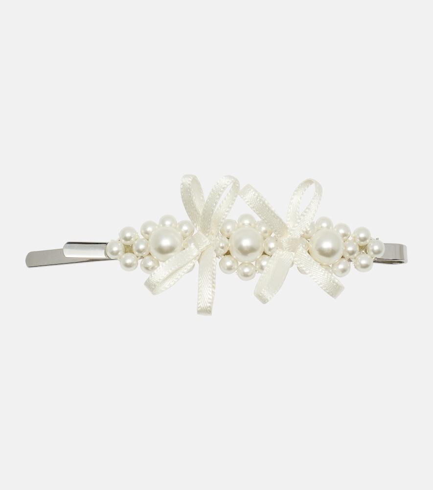 simone rocha faux pearl-embellished hair clip
