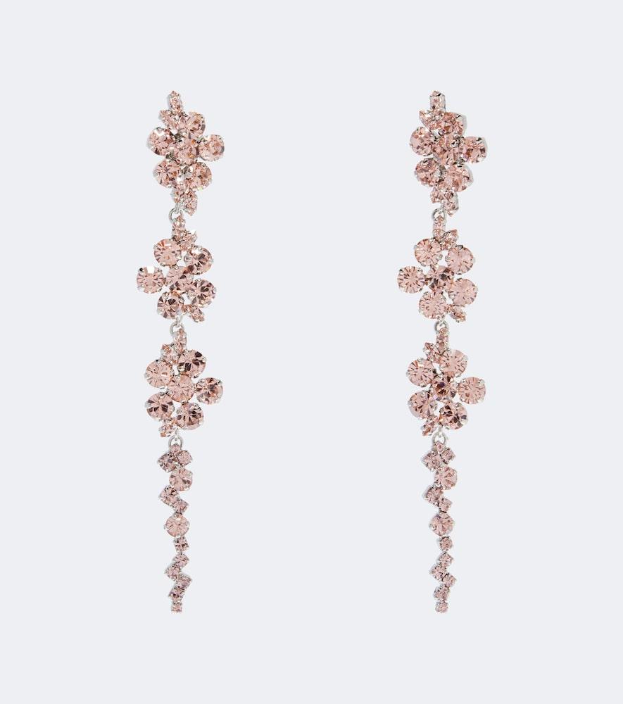 simone rocha floral crystal-embellished drop earrings