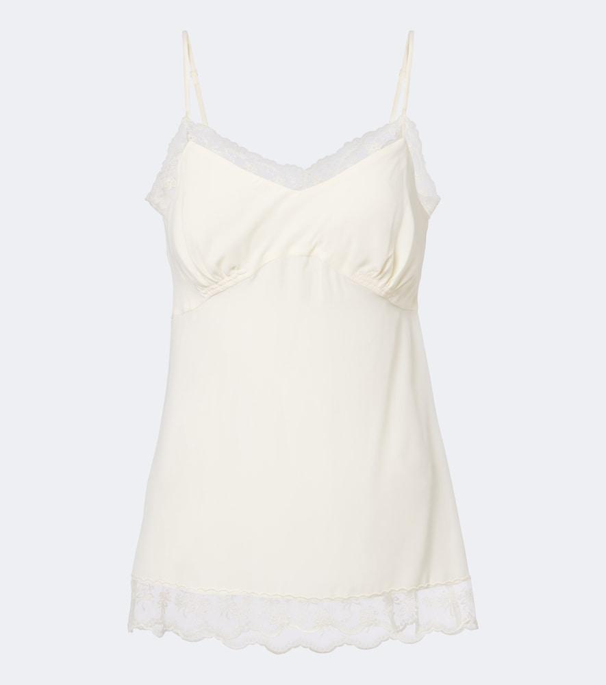 simone rocha lace-trimmed crêpe de chine camisole