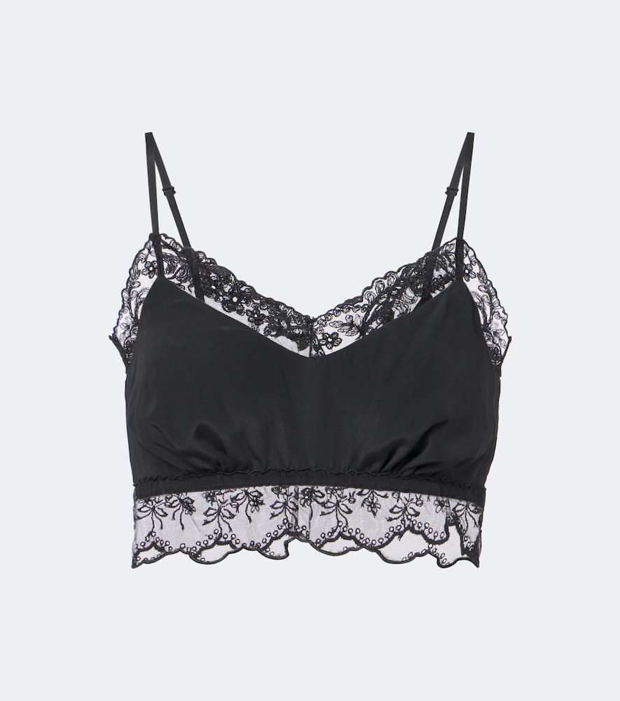 simone rocha lace-trimmed satin bralette