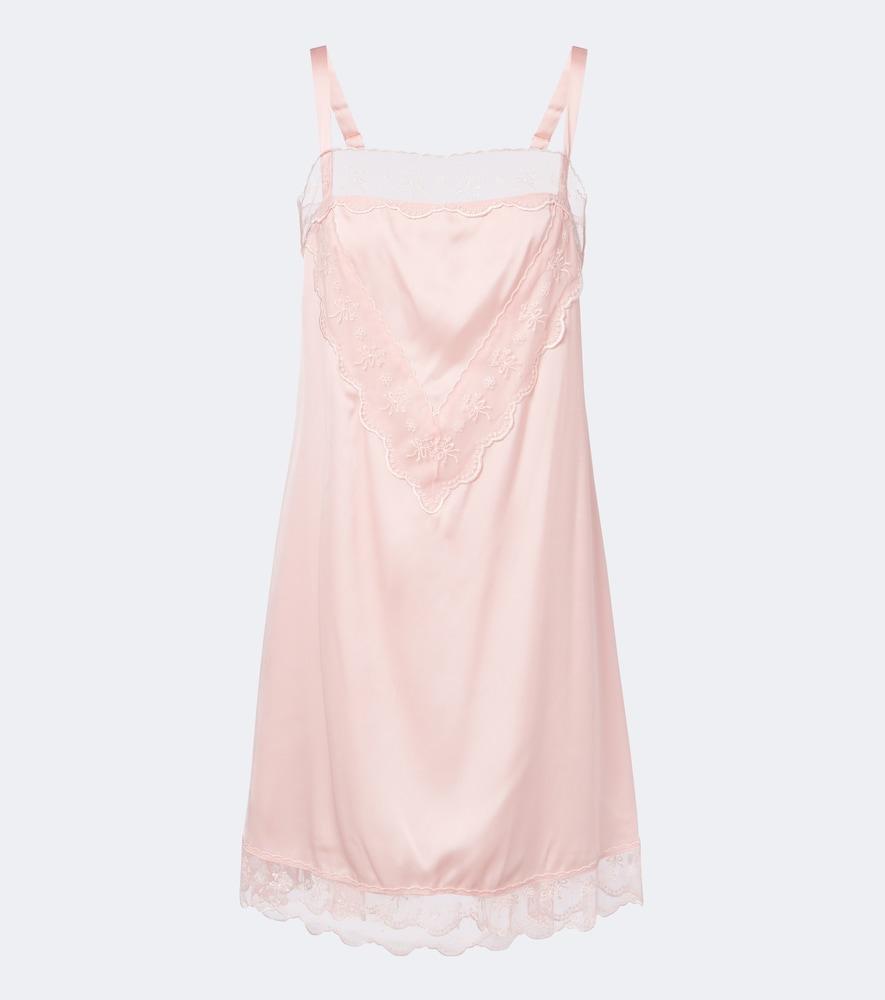 simone rocha lace-trimmed satin slip dress