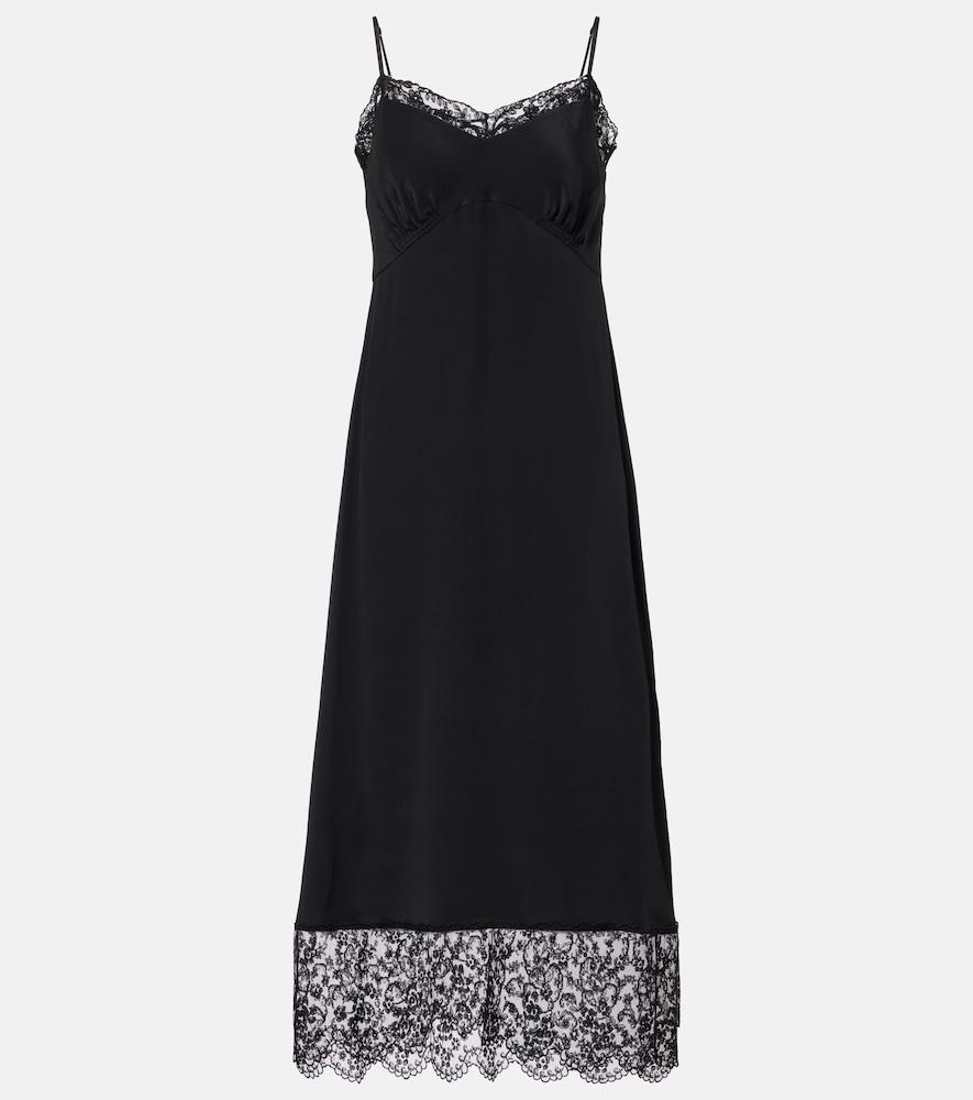 simone rocha lace-trimmed satin slip dress