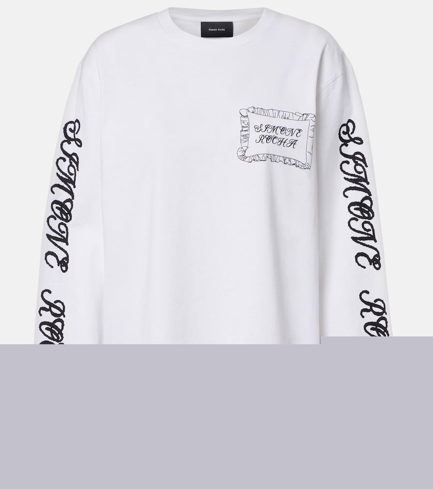 simone rocha printed cotton jersey top