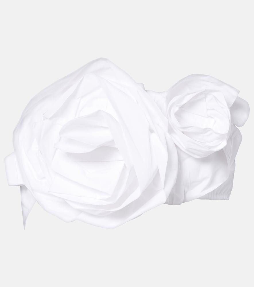 simone rocha rosette cotton poplin bandeau top