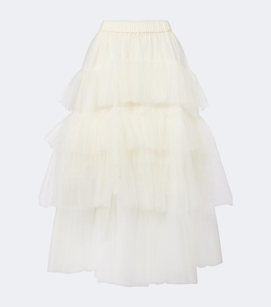 simone rocha ruffled tulle midi skirt