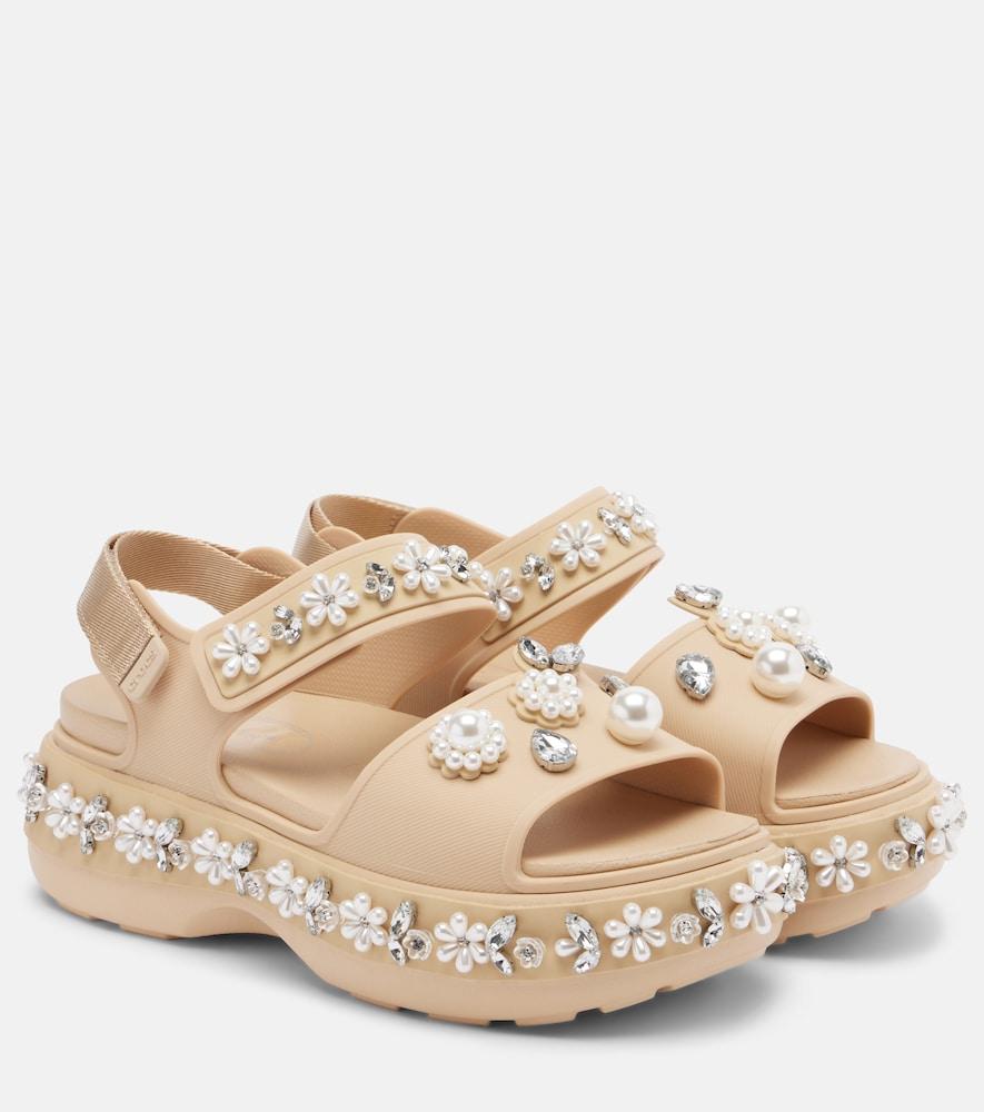 simone rocha x crocs embellished platform sandals