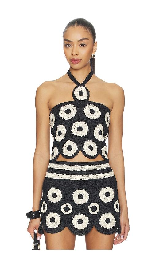 simonmiller atlas crochet top in black,white. - size m (also in s)