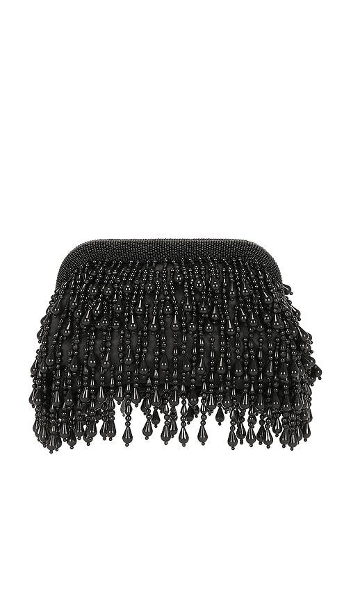 simonmiller beaded drop clutch in black.