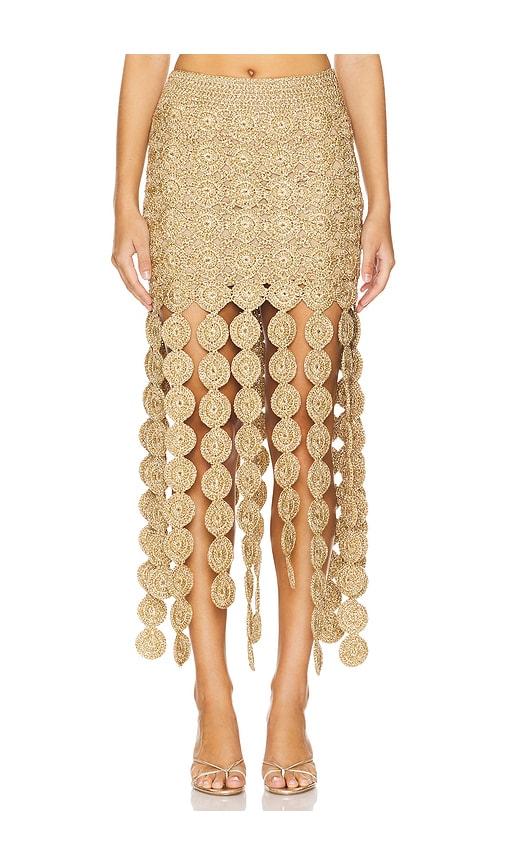 simonmiller beep beep maxi skirt in metallic gold. - size l (also in m)
