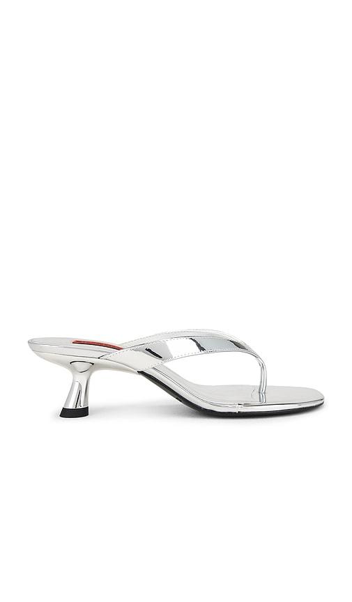 simonmiller beep thong sandal in metallic silver, grey. - size 35 (also in 36)