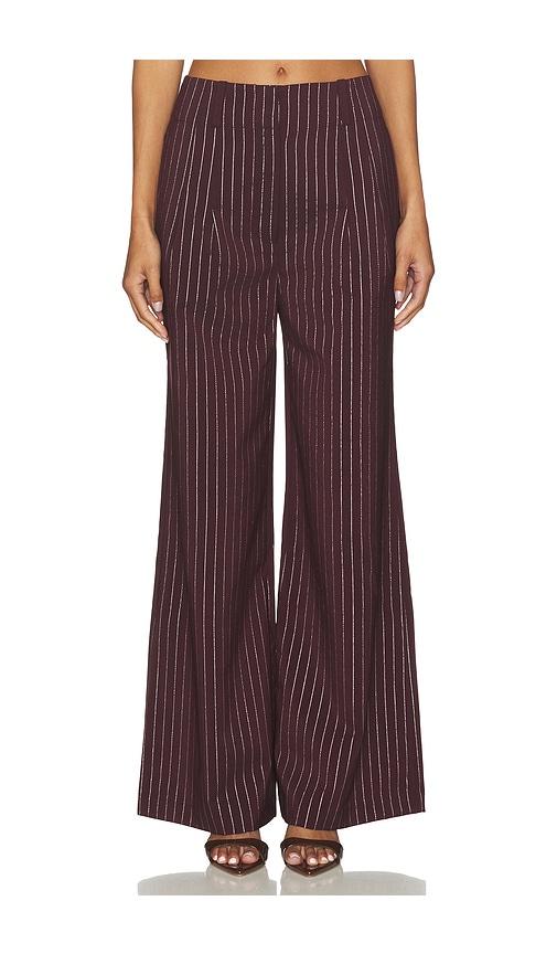 simonmiller bloo pinstripe pant in burgundy. - size 6 (also in 8)