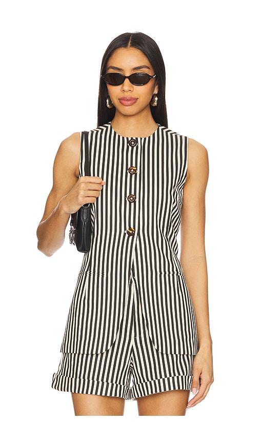 simonmiller del mar linen vest in black. - size 0 (also in 2, 4, 6, 8)