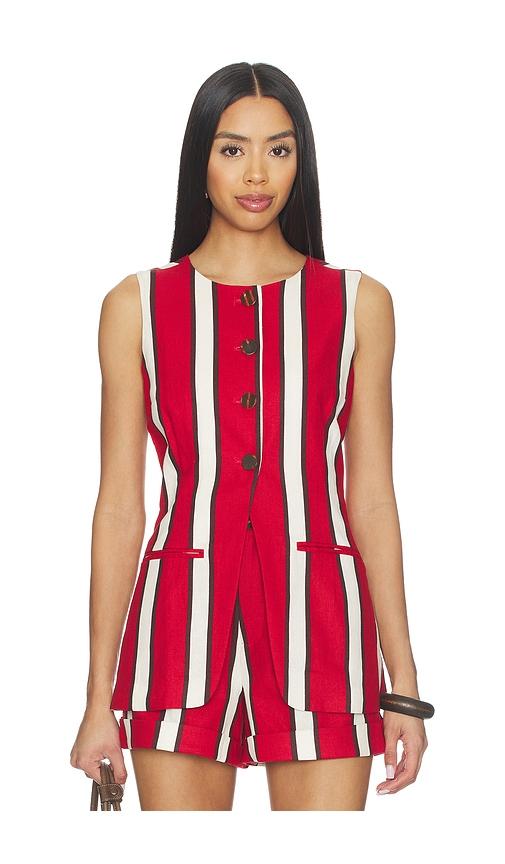 simonmiller del mar linen vest in red. - size 0 (also in 2, 4, 6, 8)