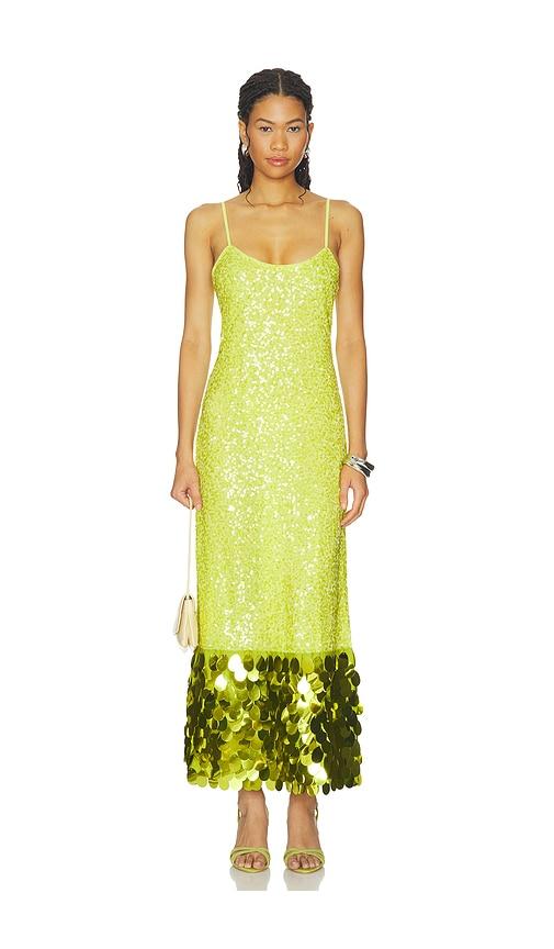 simonmiller imogen sequin midi dress in green. - size l (also in xl)