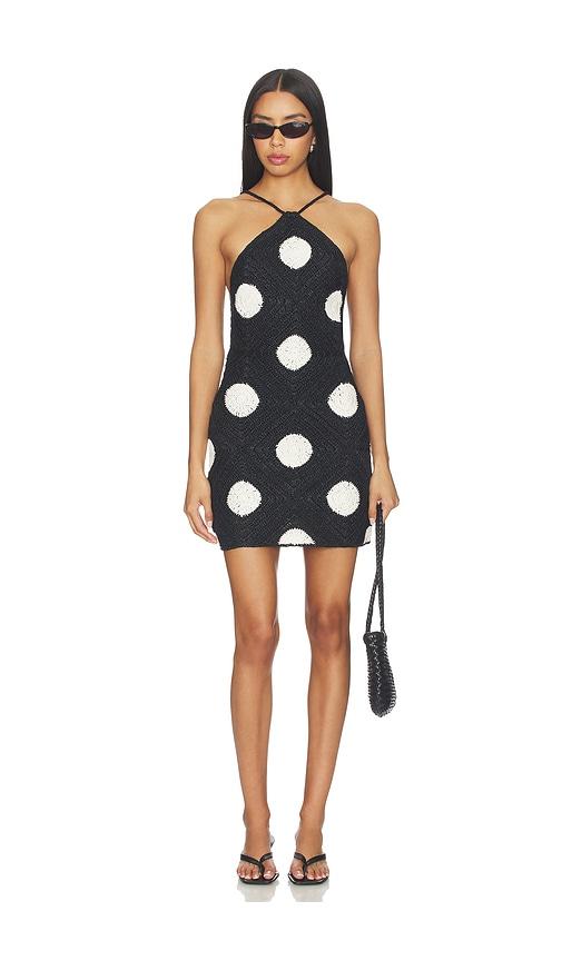 simonmiller kit crochet mini dress in black,white. - size l (also in s, xs, m, xl)