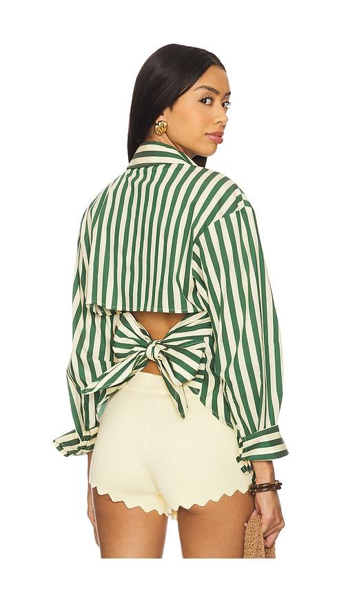 simonmiller loch poplin button up in green. - size l (also in xs, s, m, xl)