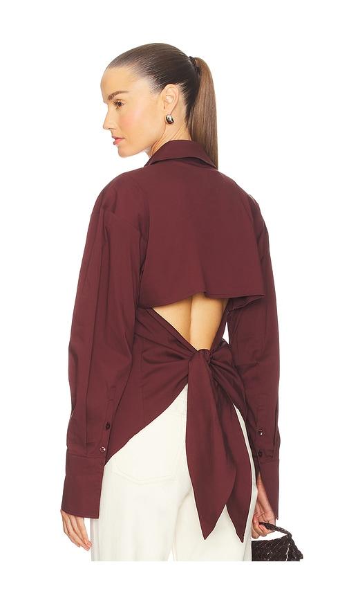 simonmiller loch poplin button up shirt in brown. - size s (also in xs)