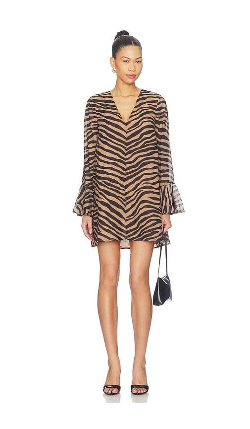 simonmiller marion chiffon dress in brown. - size l (also in m, s, xs)