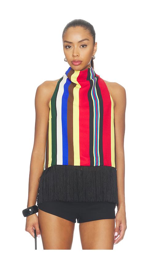 simonmiller tia crepe fringe top in multi. - size m (also in s)