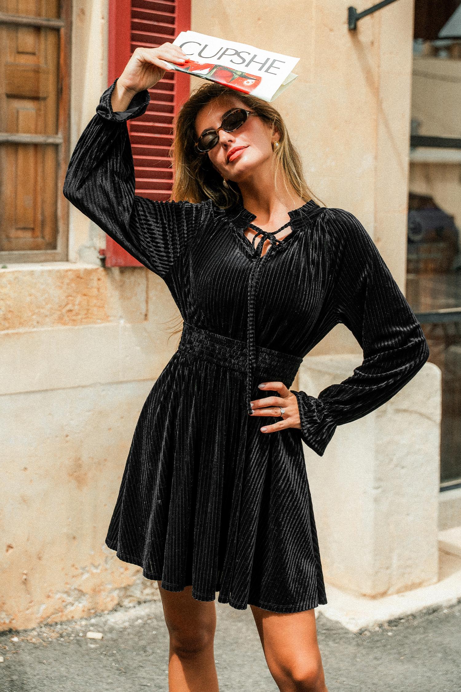 simply elegant black mini dress - l
