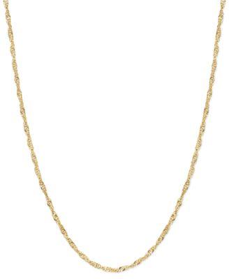 singapore chain necklace 1 1 2mm in 14k gold