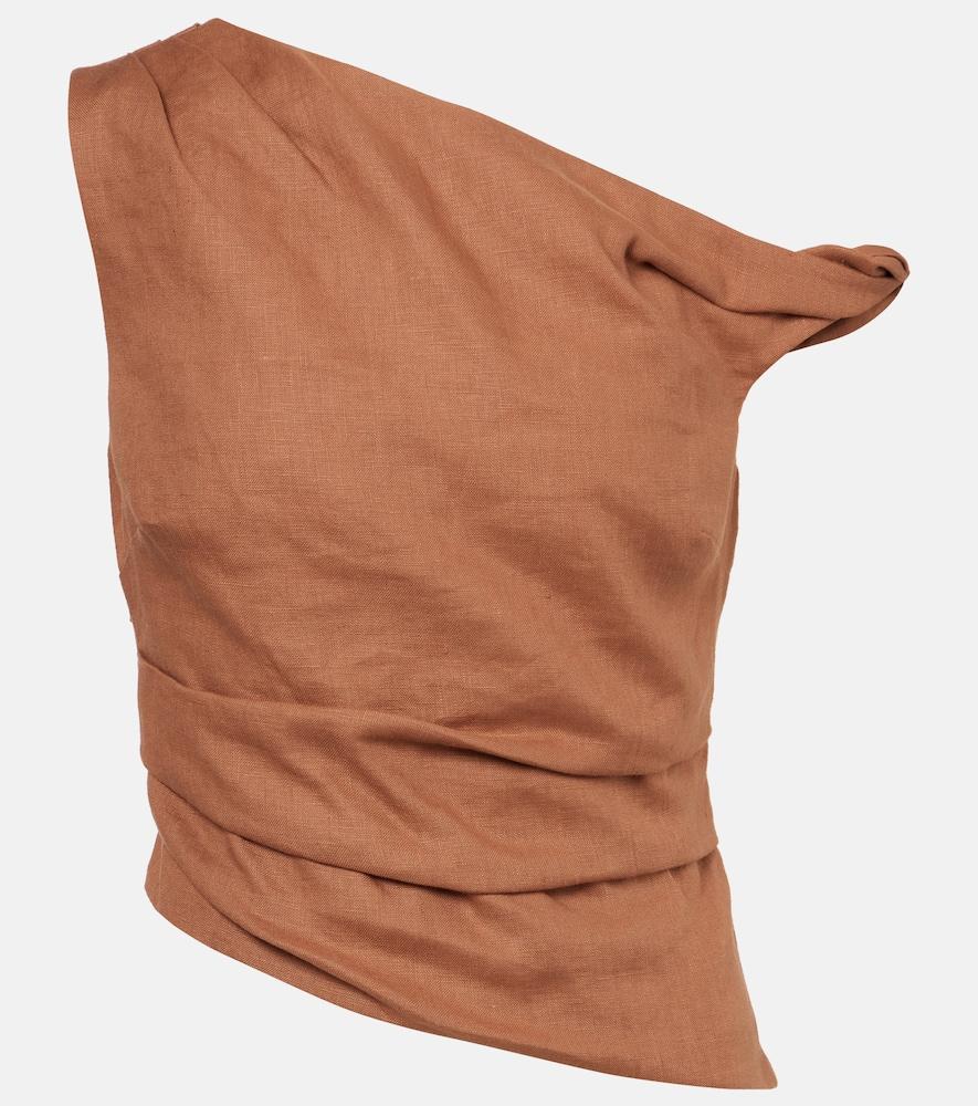 sir asymmetric draped linen top