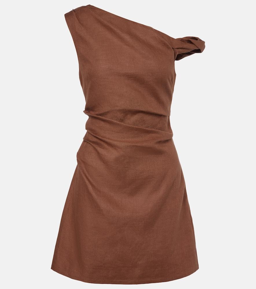 sir asymmetric linen minidress