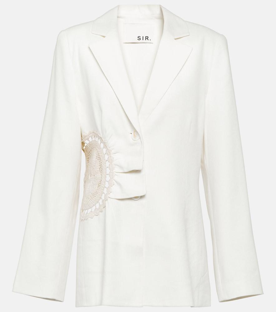 sir atacama linen-blend blazer