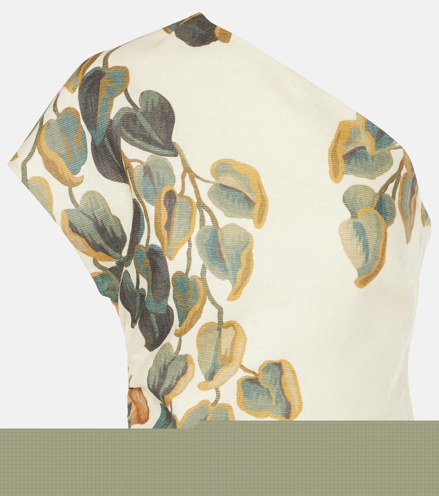sir belletto asymmetric linen crop top