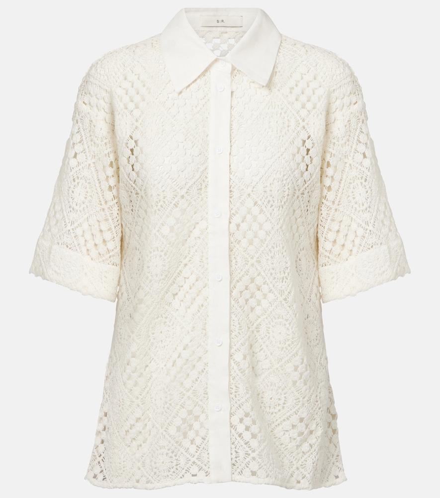 sir crochet cotton-blend shirt