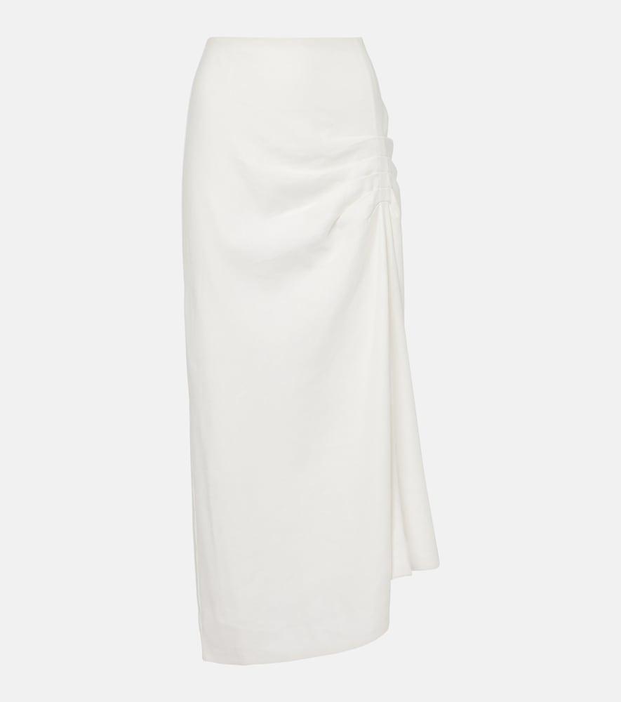 sir dorian ruched linen-blend maxi skirt