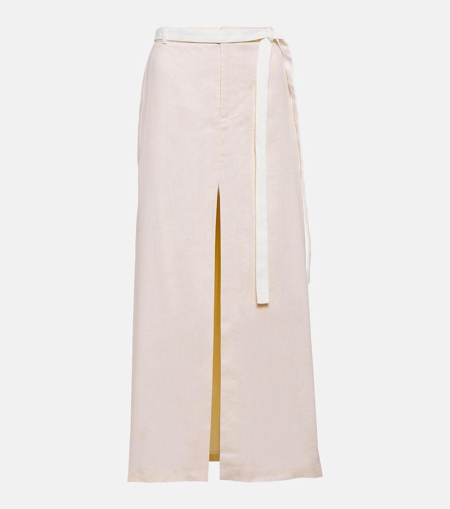 sir dune mid-rise linen-blend maxi skirt