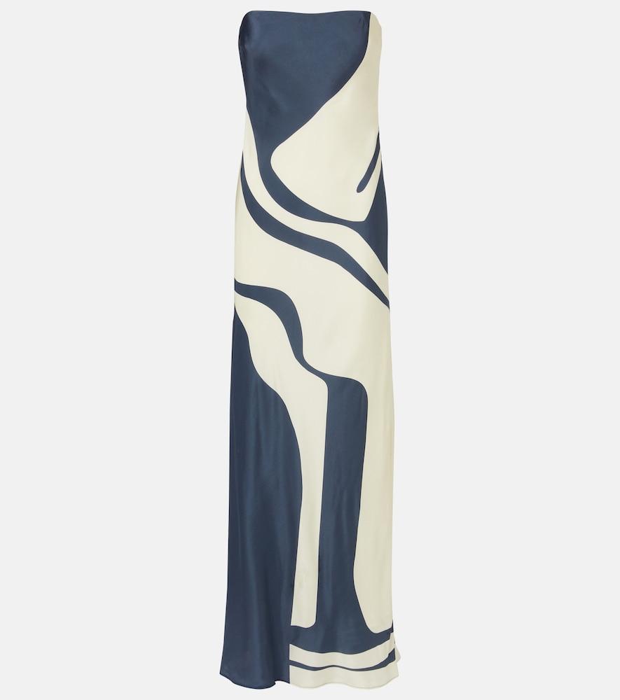 sir lilou strapless silk maxi dress