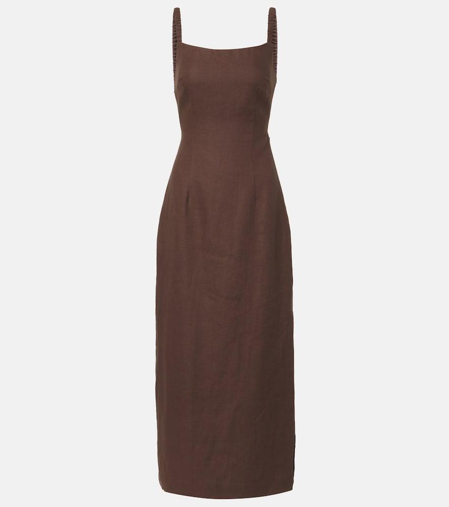 sir linen midi dress