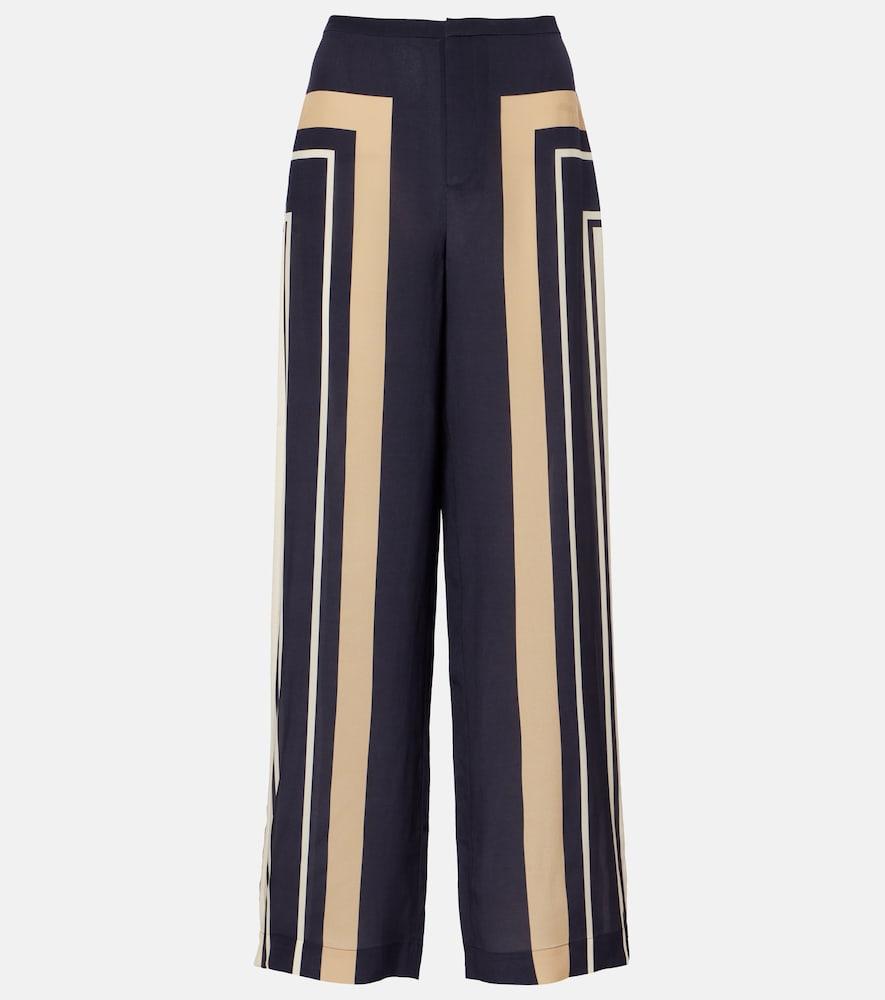 sir pietra printed silk wide-leg pants