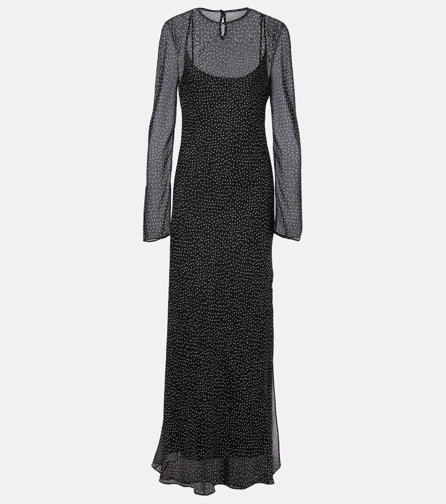 sir polka-dot silk maxi dress