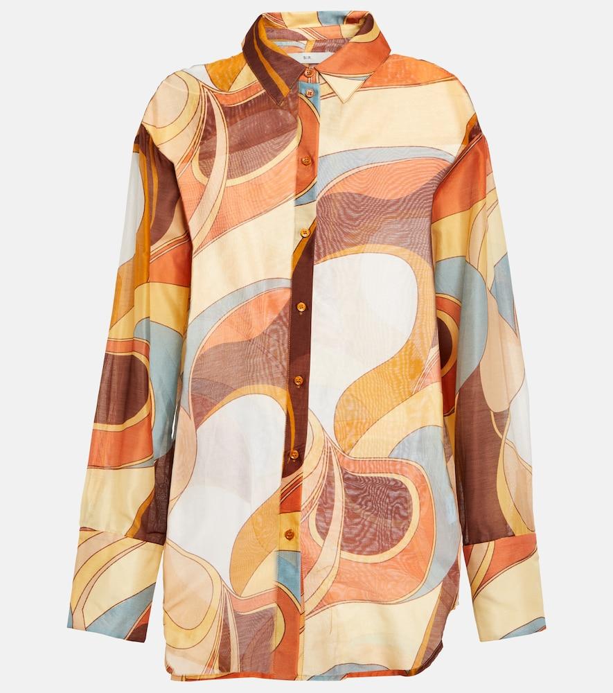 sir printed cotton and silk shirt