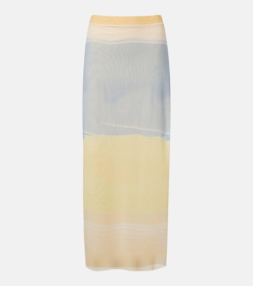 sir printed mesh maxi skirt