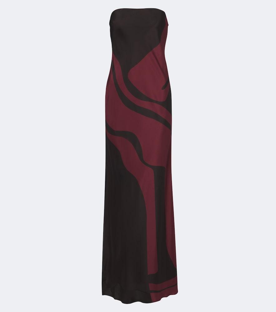 sir printed silk satin maxi dress